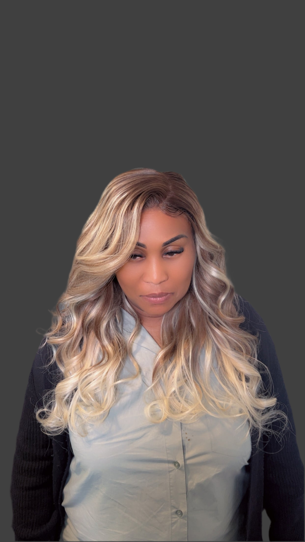 Long blonde virgin hair wig