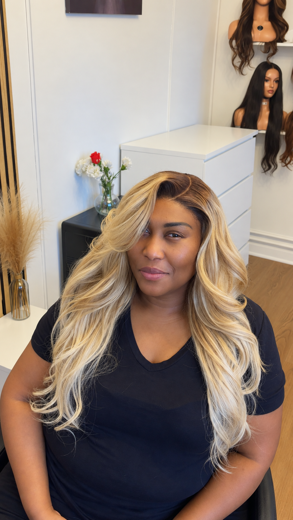 Perruque blonde body wave racine foncée HD lace 5x5 – MissBMhair (photo 3)