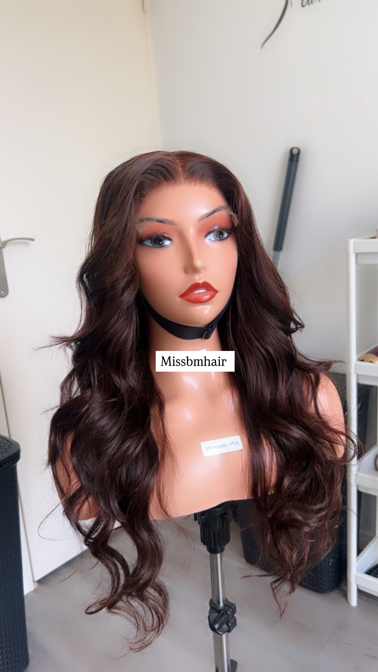 Perruque cheveux humains vierges -marrons glueless