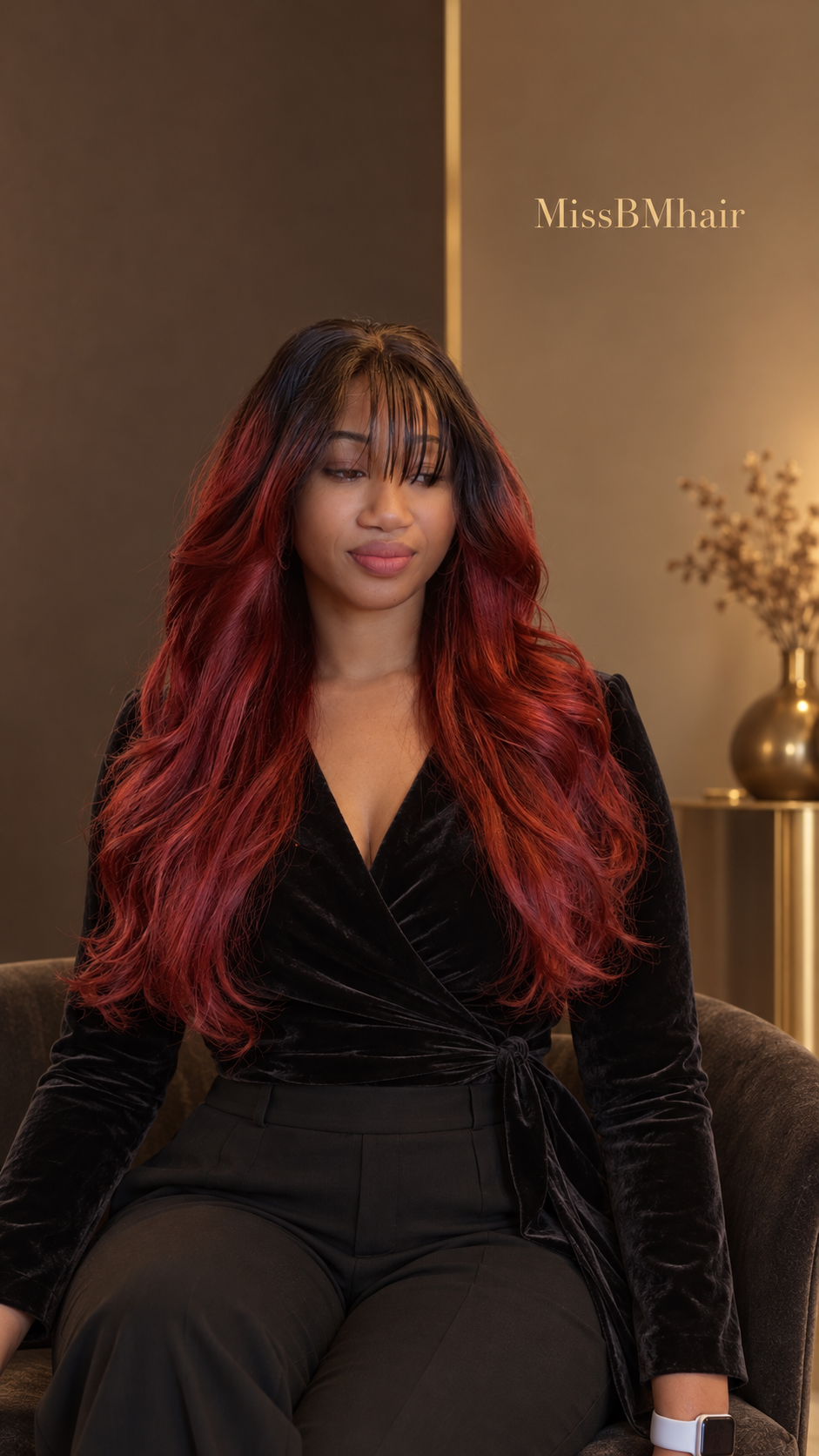 Perruque bordeaux body wave frange 22 pouces densité 210 %, cheveux 100 % vierges – MissBMhair (photo 2)