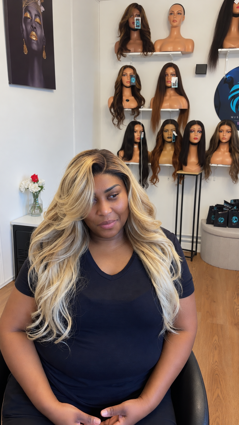 Perruque blonde body wave racine marron cheveux vierges 24 pouces HD lace 5x5 sur bonnet BM WigFlex – MissBMhair