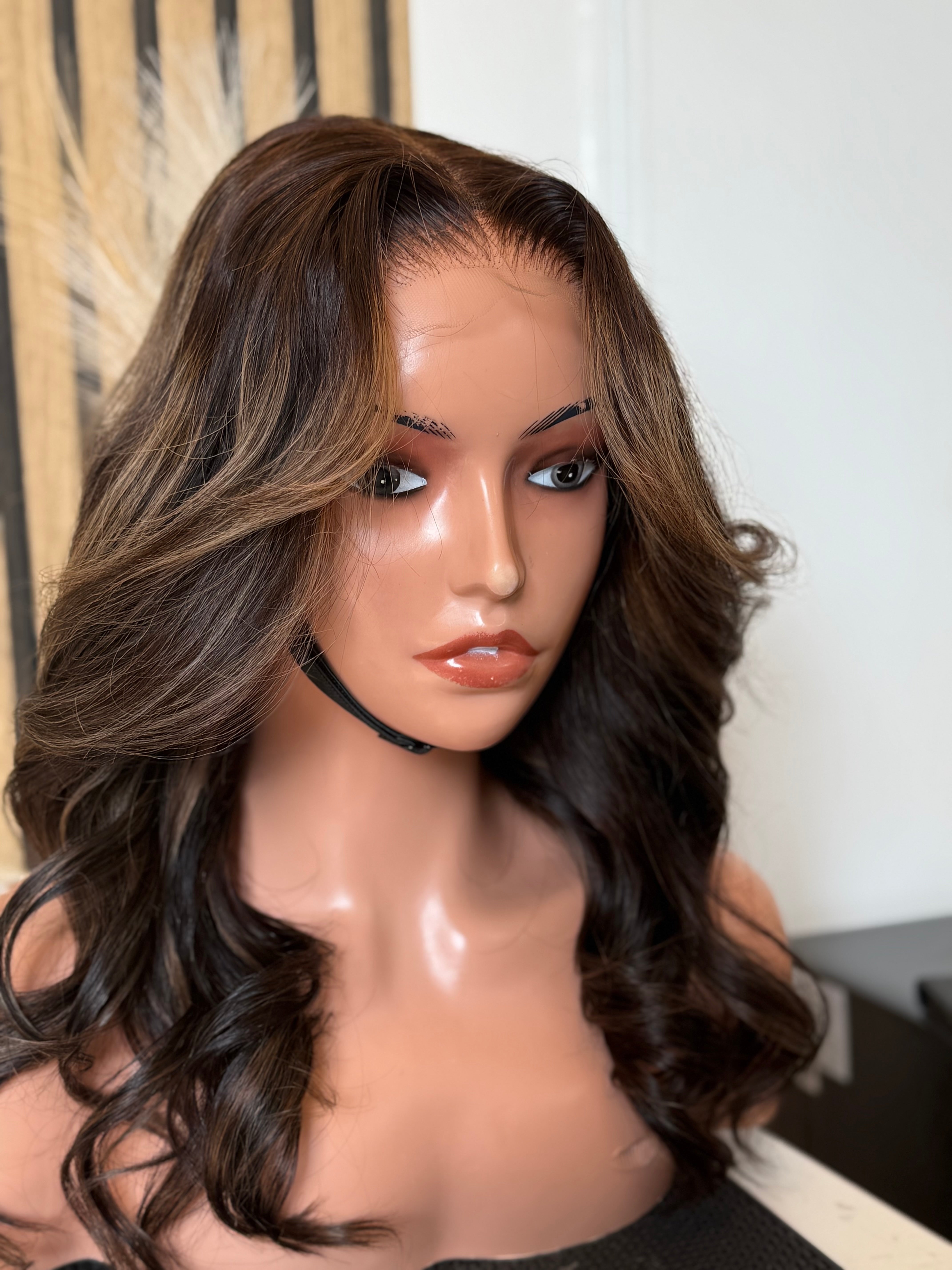 Perruque cheveux vierges- Kaki HD sans colle