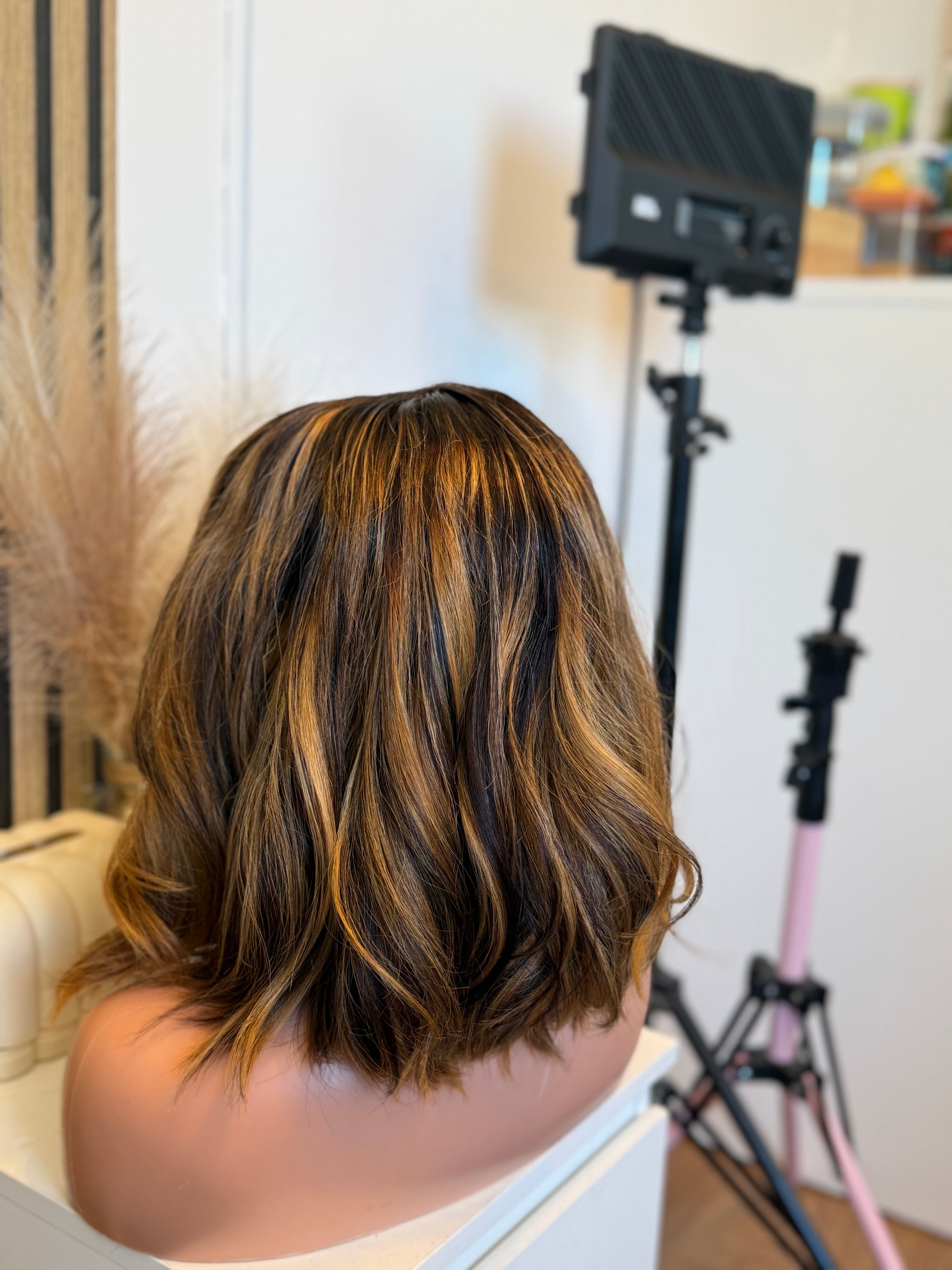 Perruque cheveux vierges - Claudia HD lace blond miel
