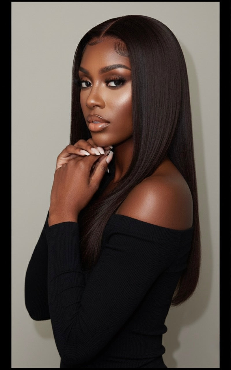 Perruque cheveux vierges -Liliane lisse marron HD lace