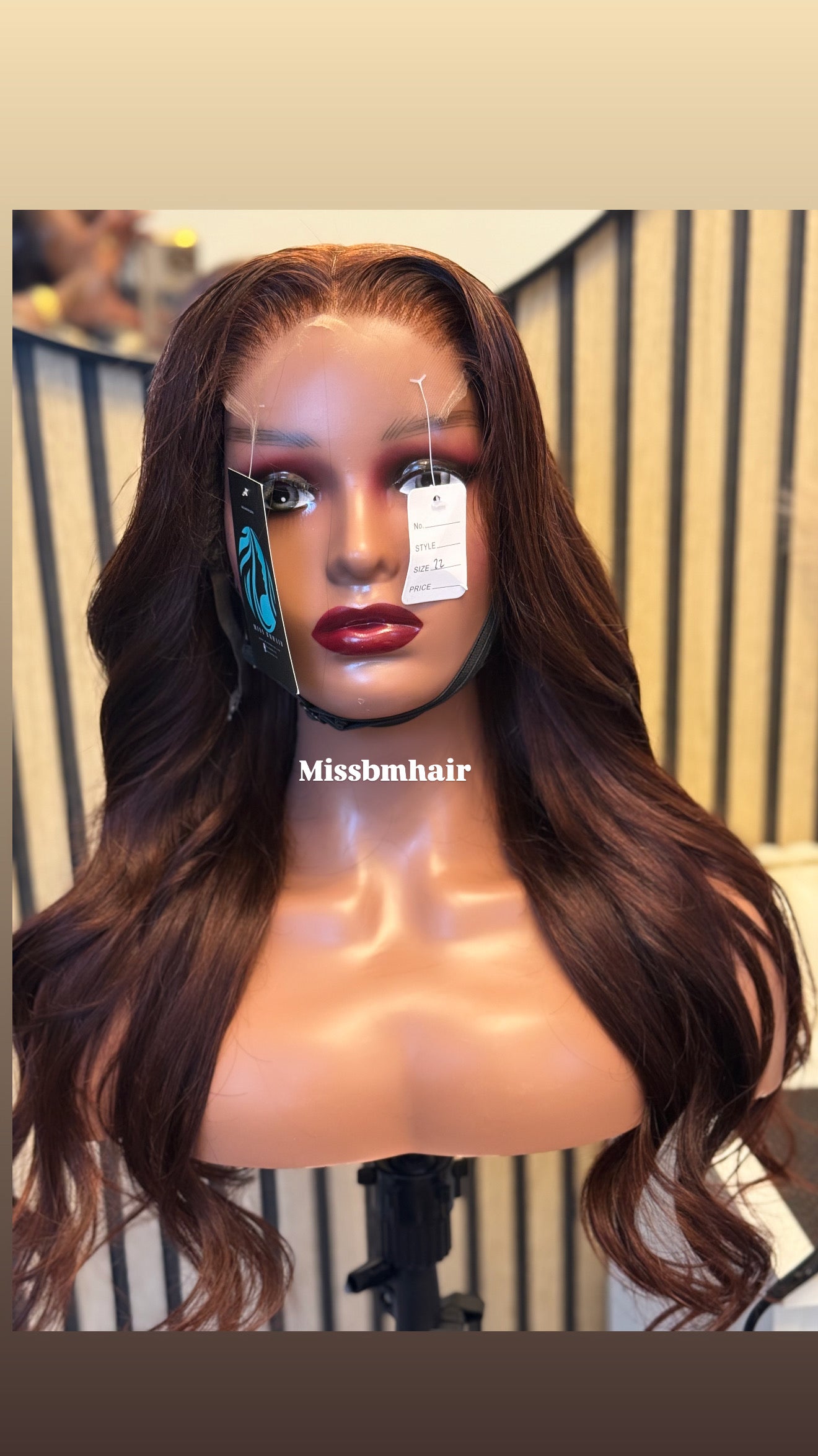 Perruque cheveux vierges marron -kely