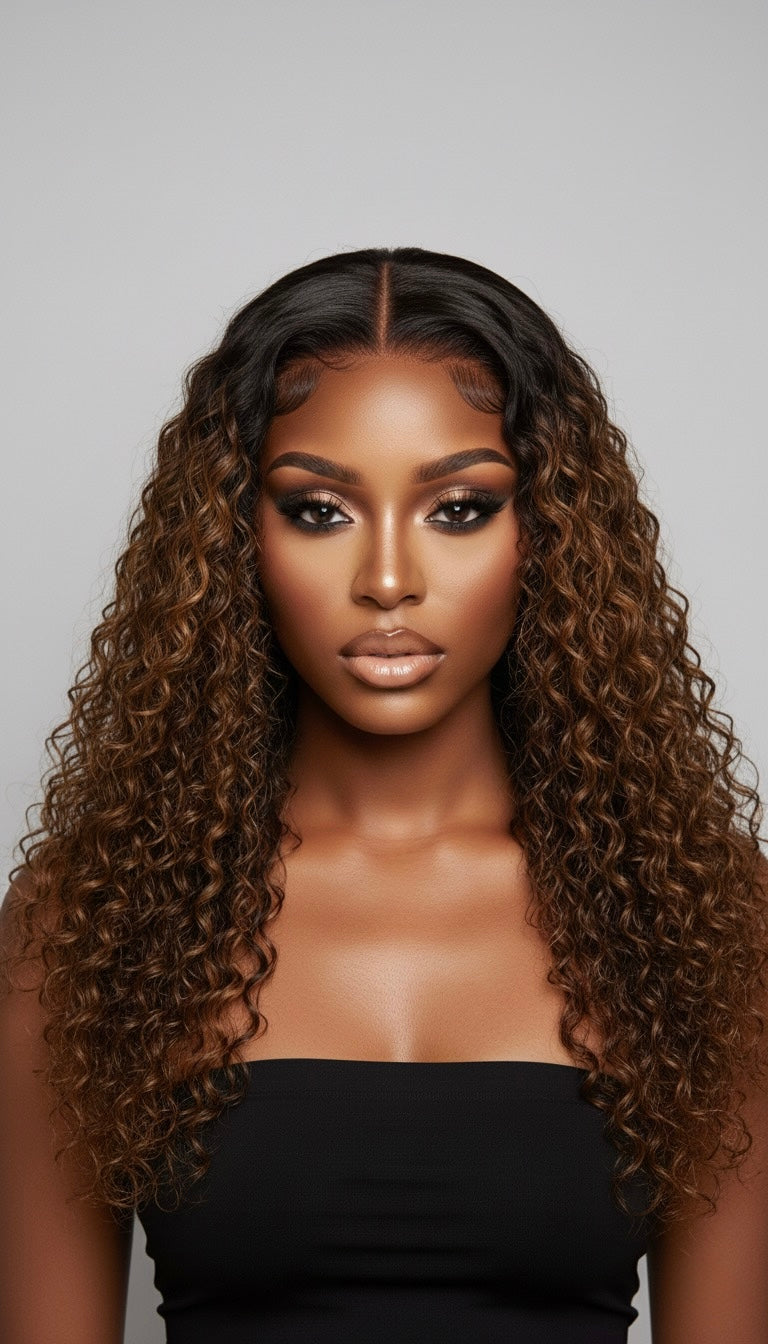 Perruque cheveux vierges chocolat brown- transparent lace frontal