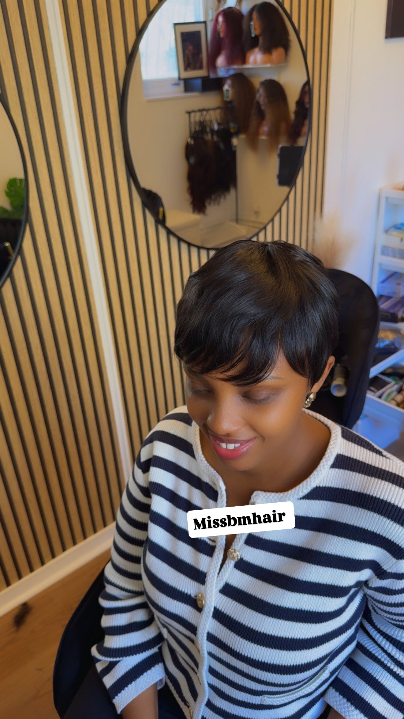 Perruque cheveux naturels -lylie pixie coupe sans colle