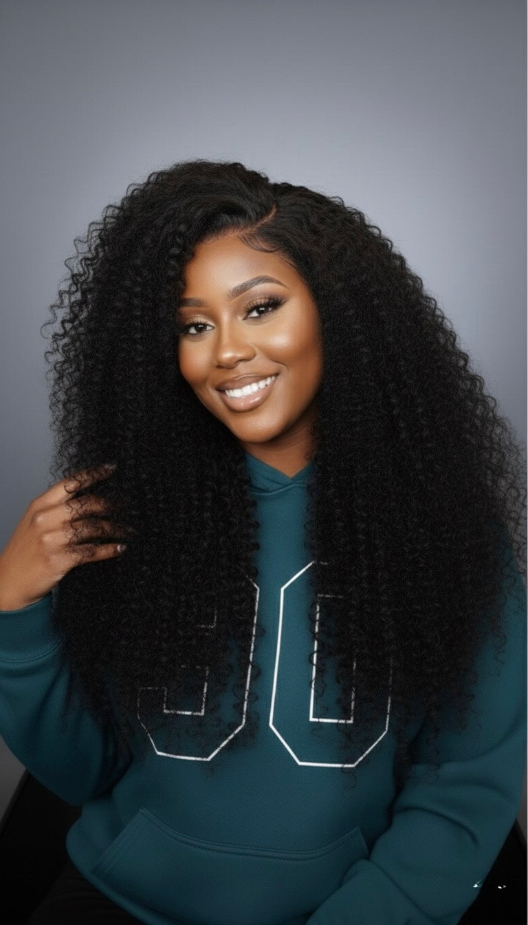 Perruque cheveux vierges -Adile kinky curly HD glueless