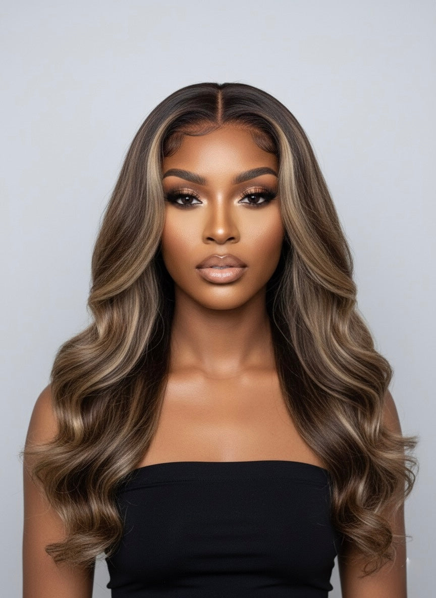 Perruque cheveux vierges- Katherine HD ondulé glueless