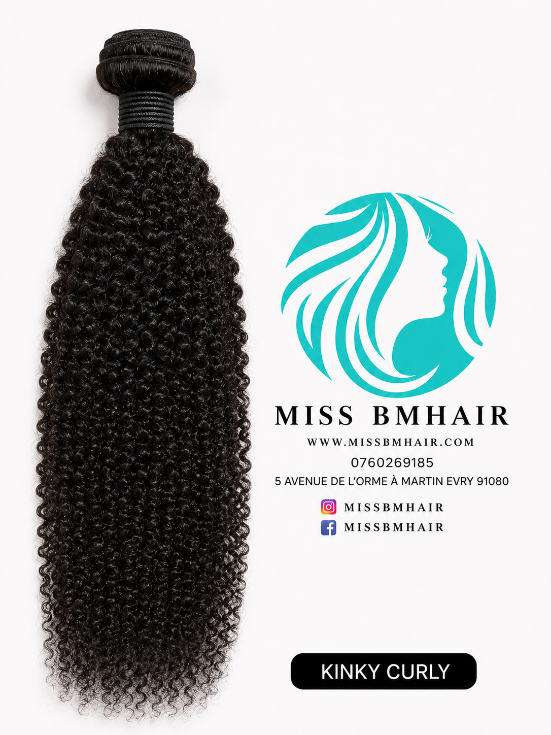 Extensions Kinky Curly 100 % Cheveux Vierges Humains – Curly Hair | MissBMHair