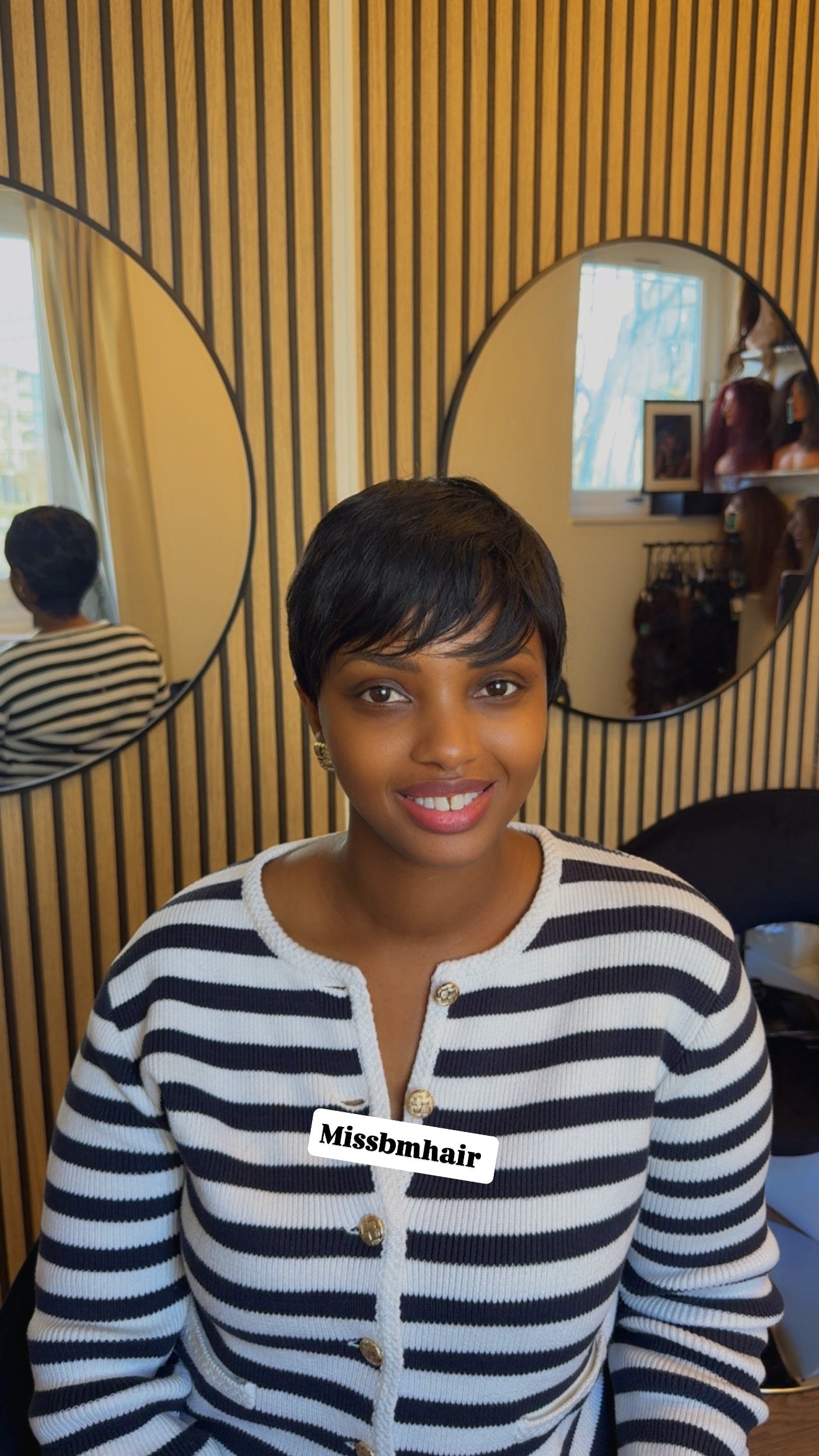 Perruque cheveux naturels -lylie pixie coupe sans colle