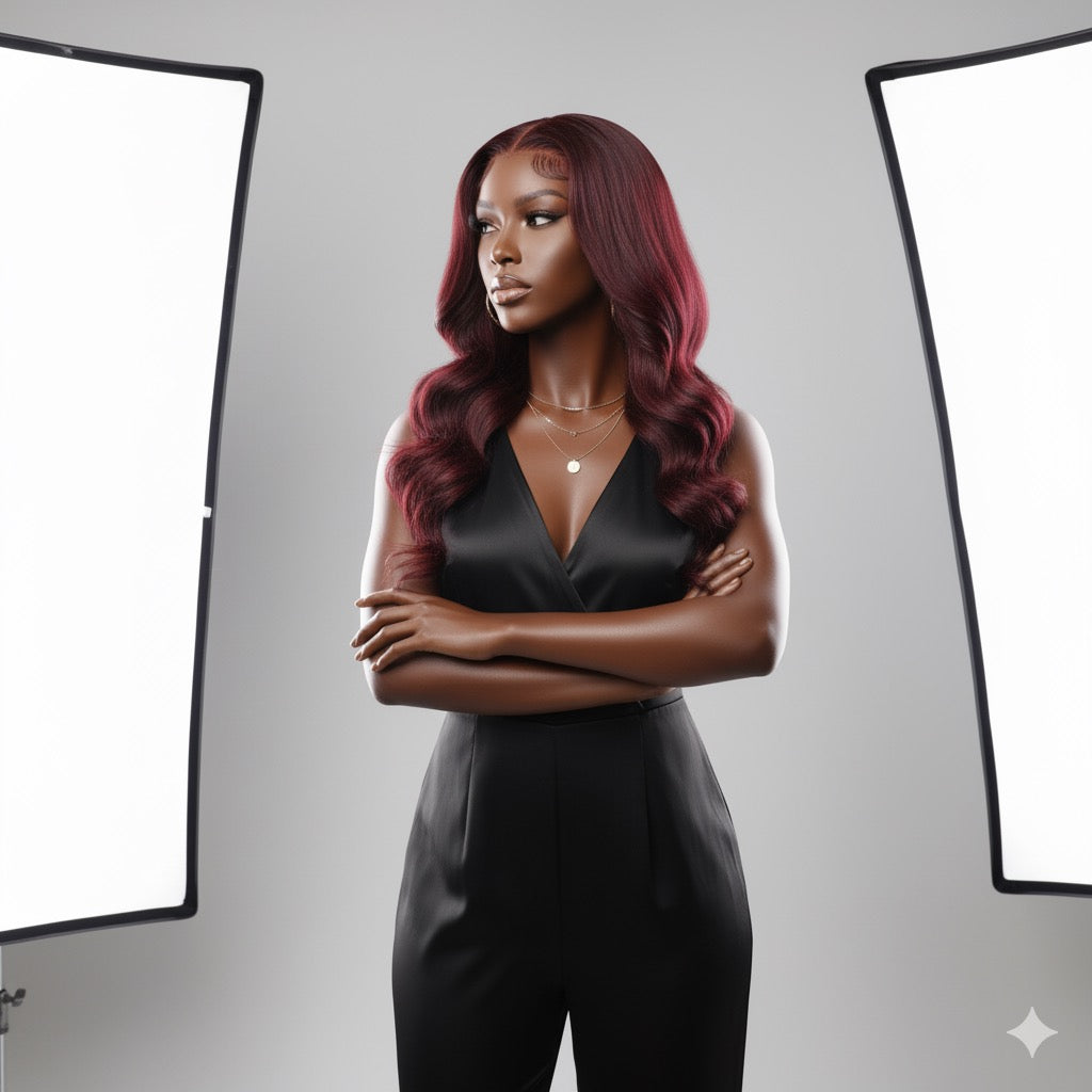 Perruque cheveux vierges-gladis HD glueless burgundy