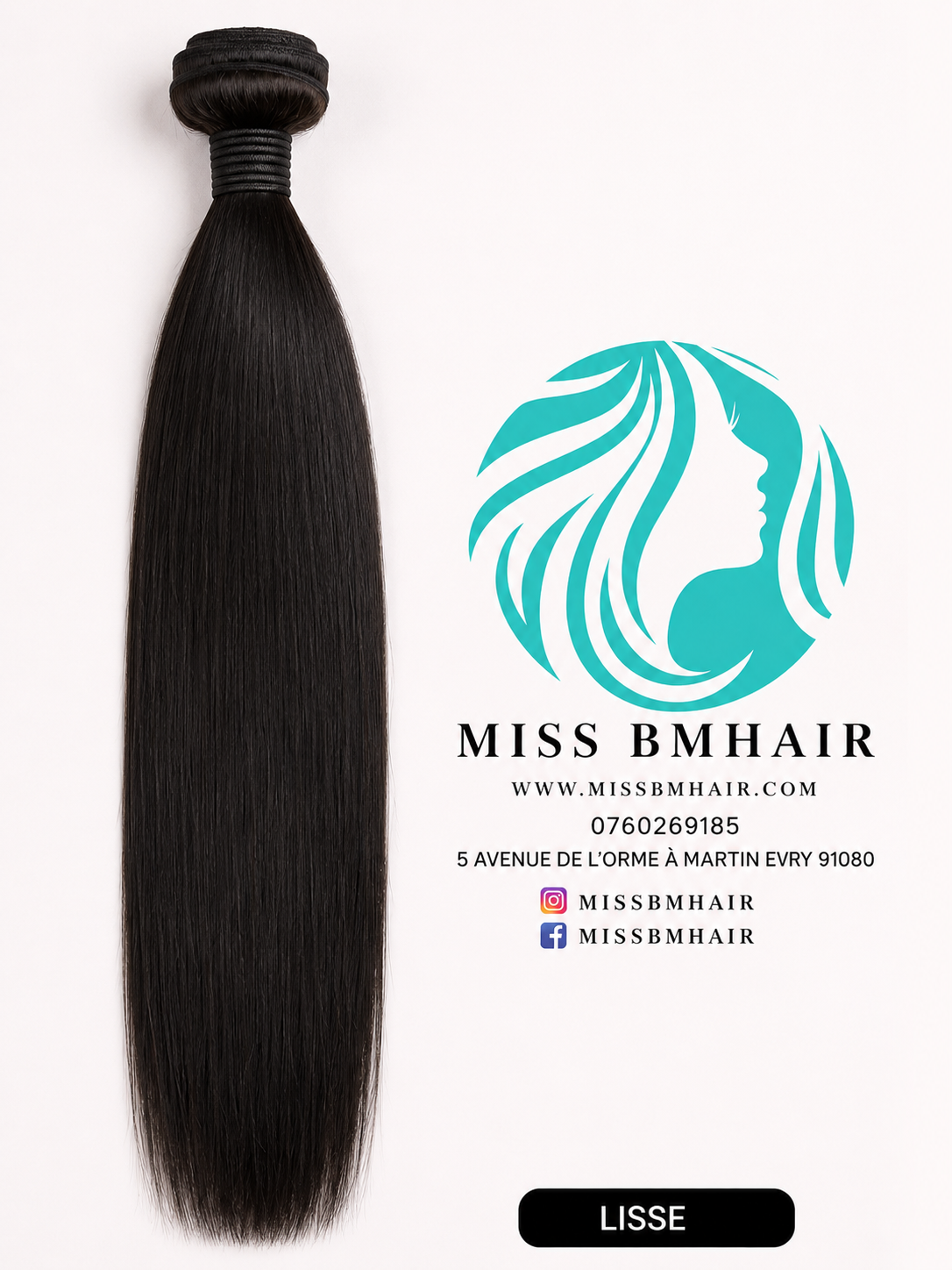Extensions Lisses 100 % Cheveux Vierges Humains – Straight Hair | MissBMHair