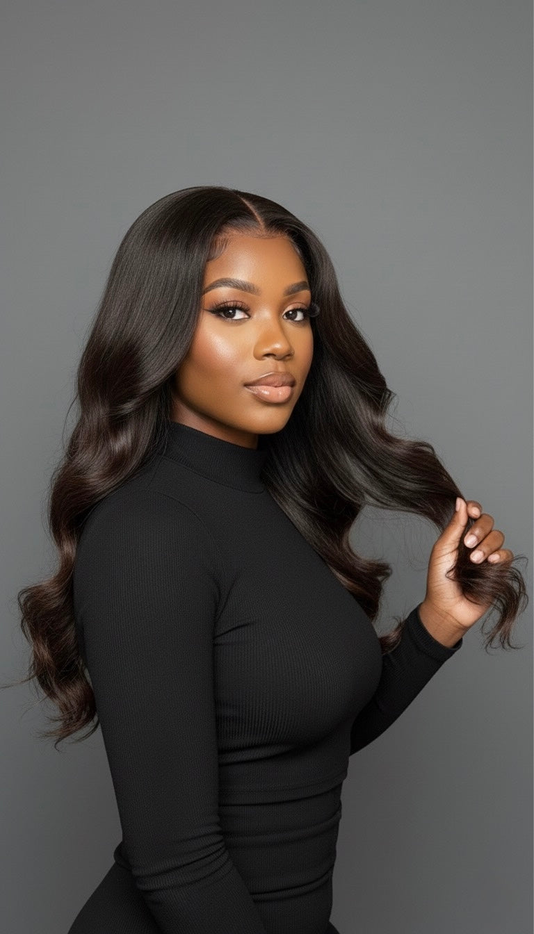 Perruque cheveux vierges - Fifi HD glueless  ondulé prêt à porter