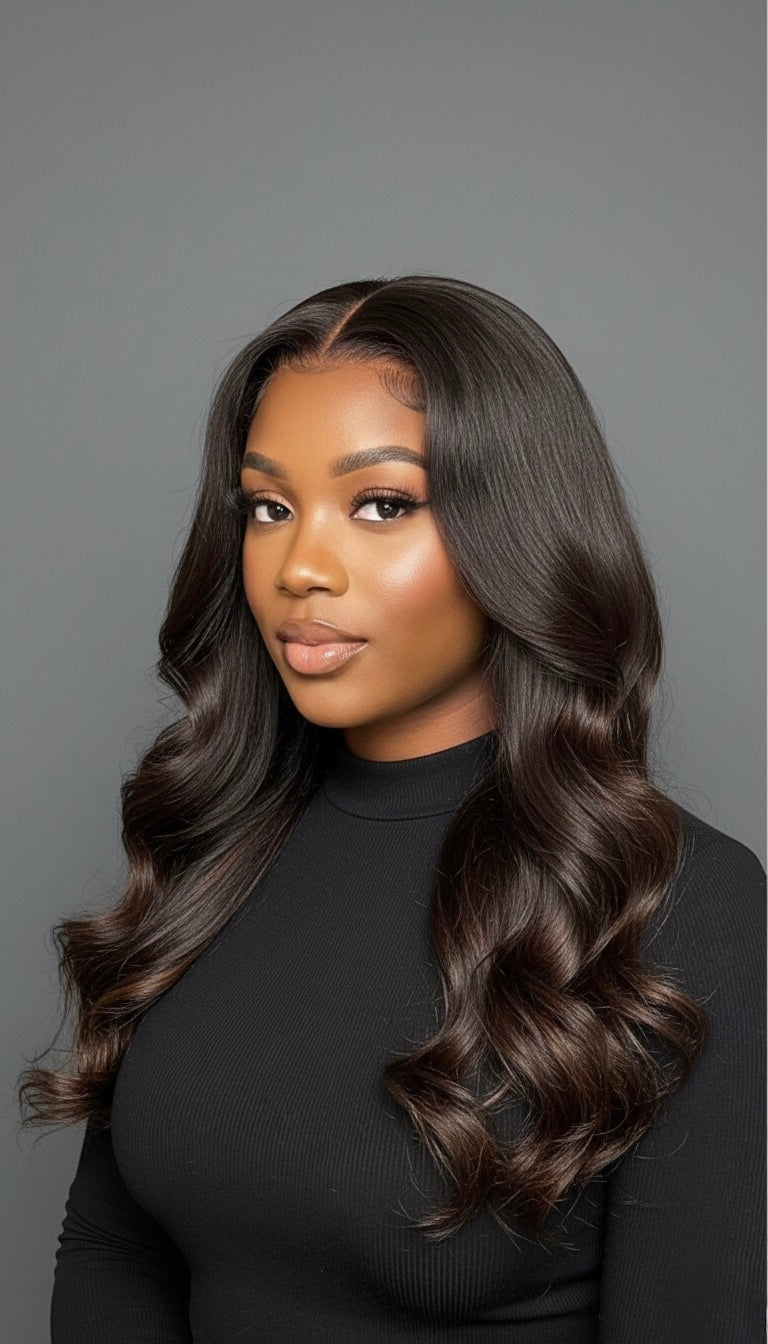 Perruque cheveux vierges - Fifi HD glueless  ondulé prêt à porter