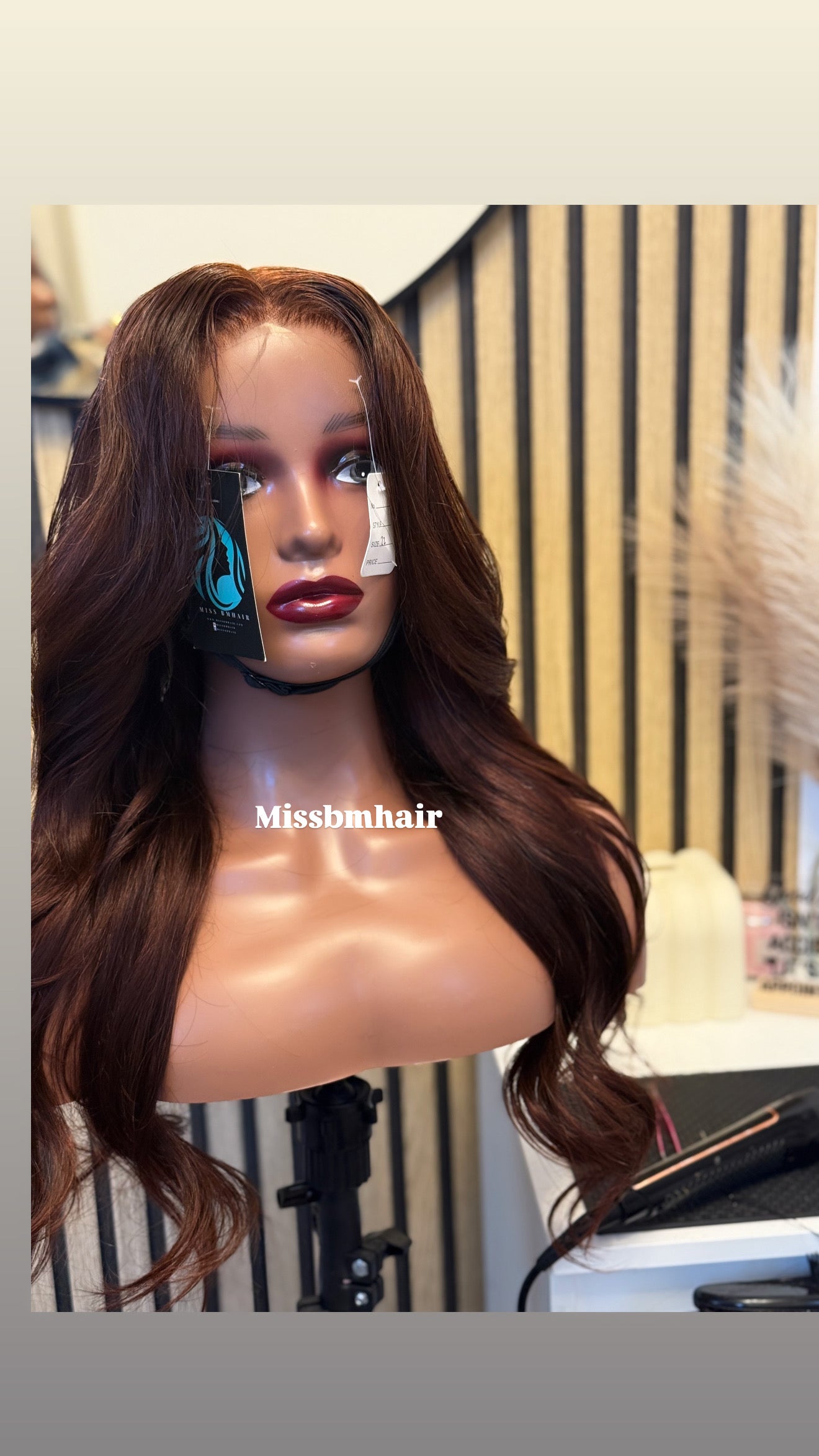 Perruque cheveux vierges marron -kely