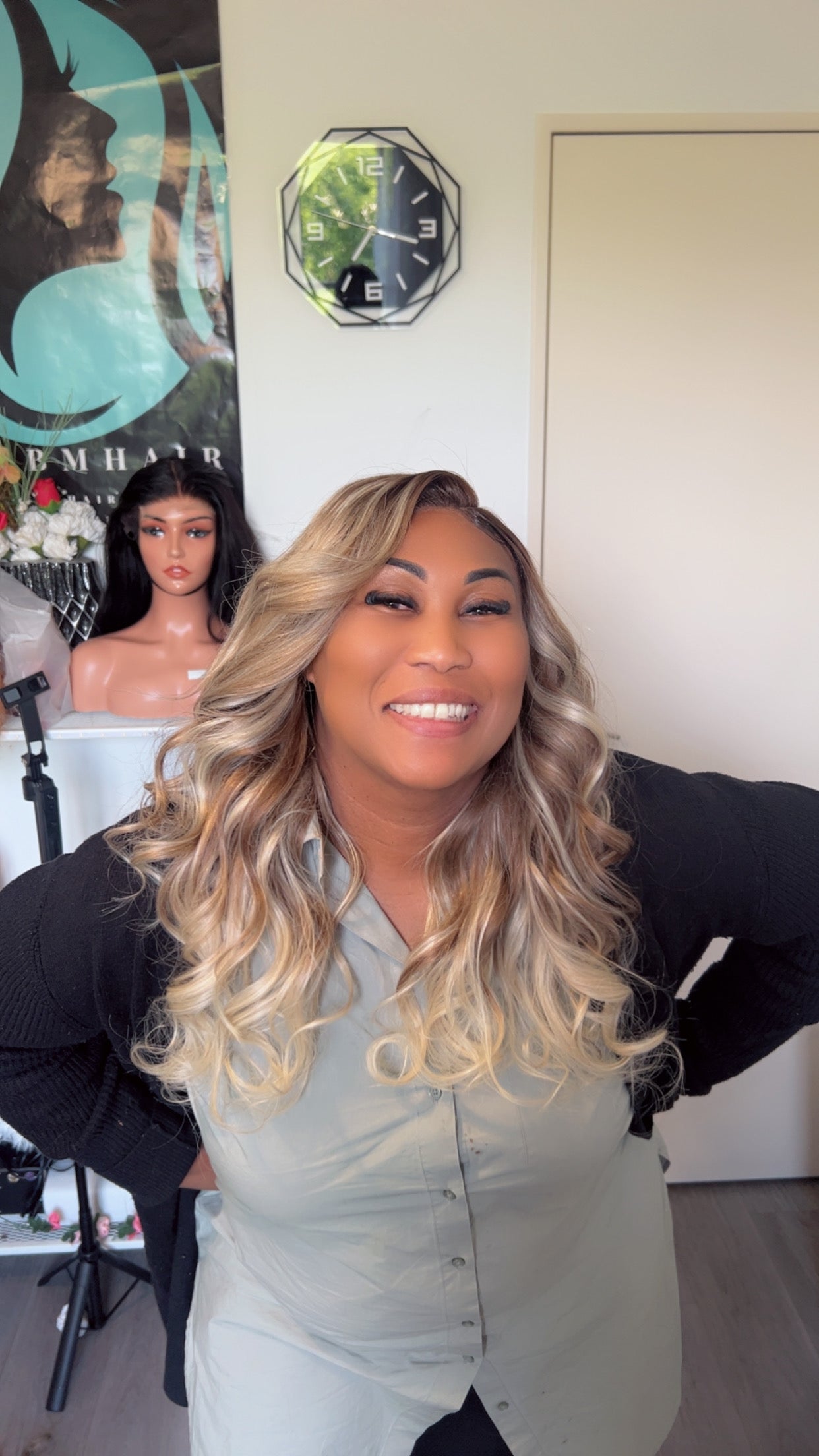 Perruque cheveux vierges-blond longue