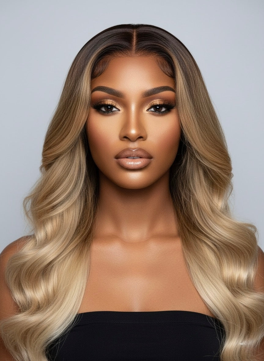 Perruque cheveux vierges-rolita HD glueless prêt à porter Blonde