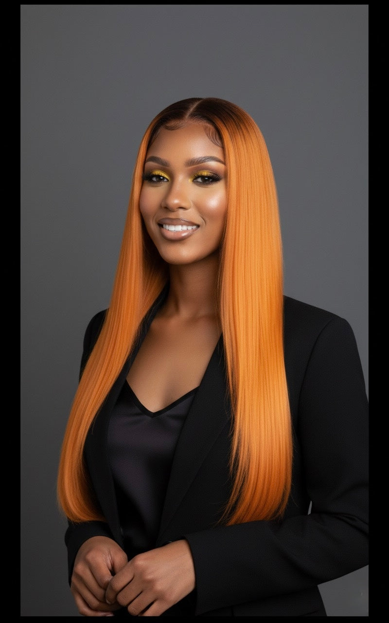 Perruque cheveux vierges-Gaby ginger lace frontal