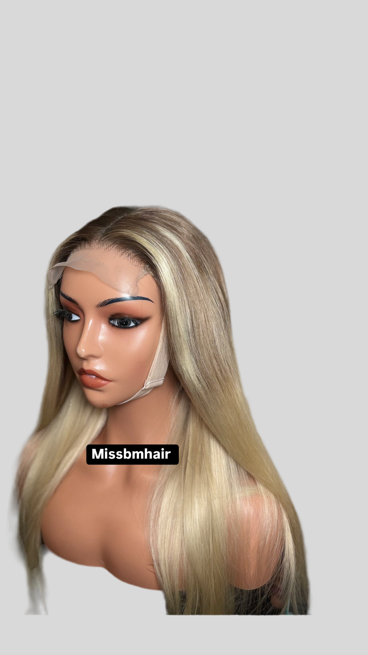 Virgin hair transparent lace wig - Blonde-straight