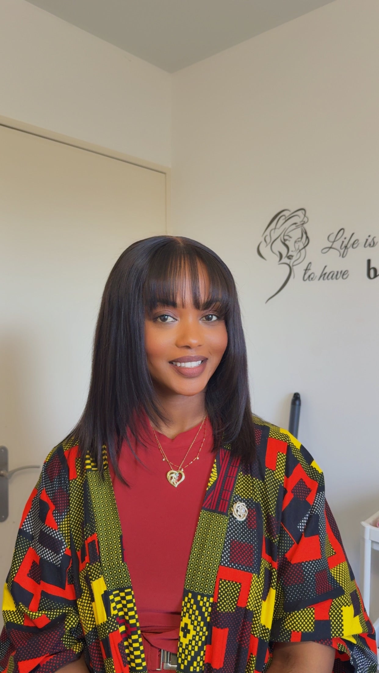 Perruque glueless frange 10 pouces HD invisible