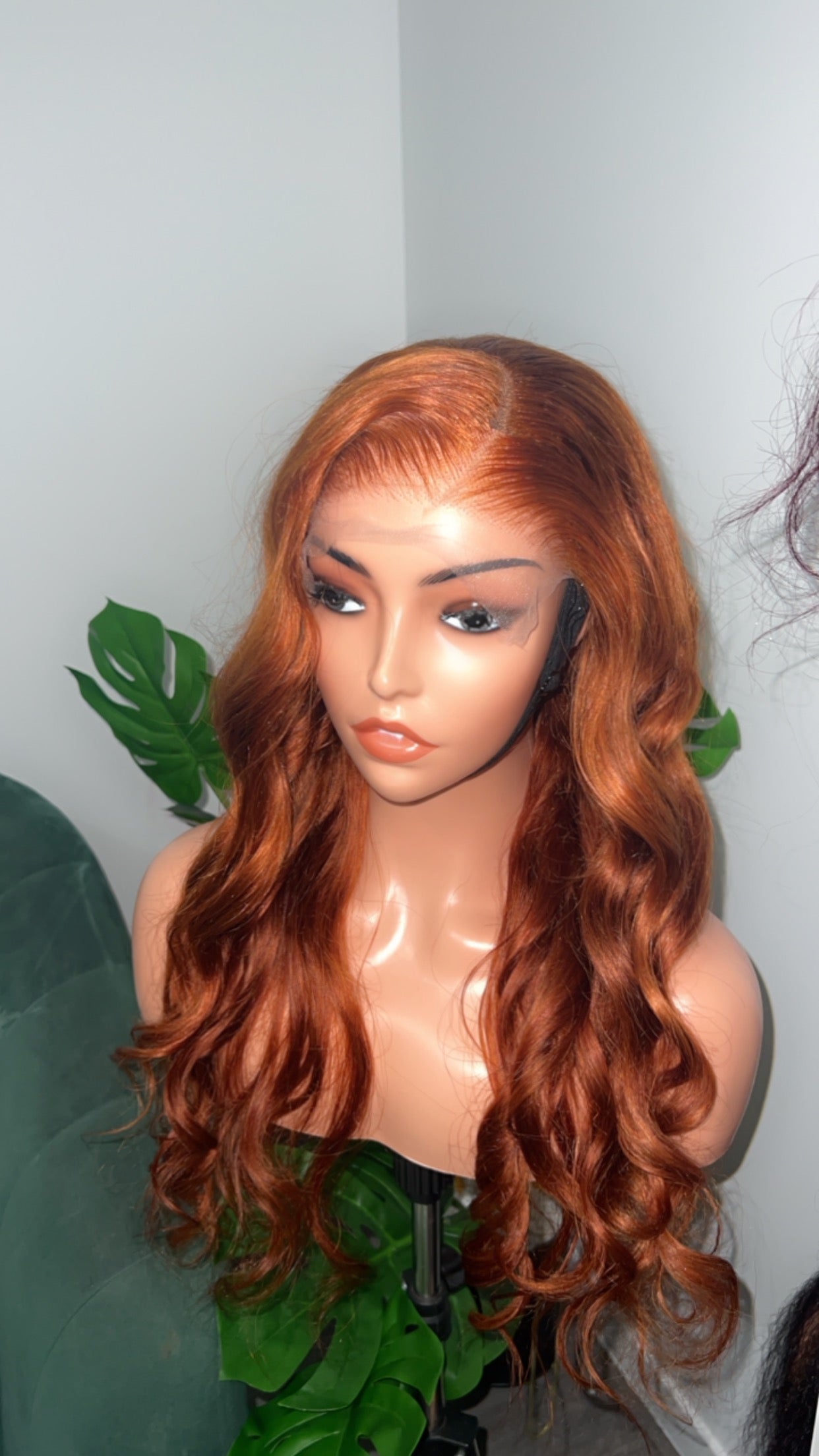perruque cheveux naturels Ginger foncé
