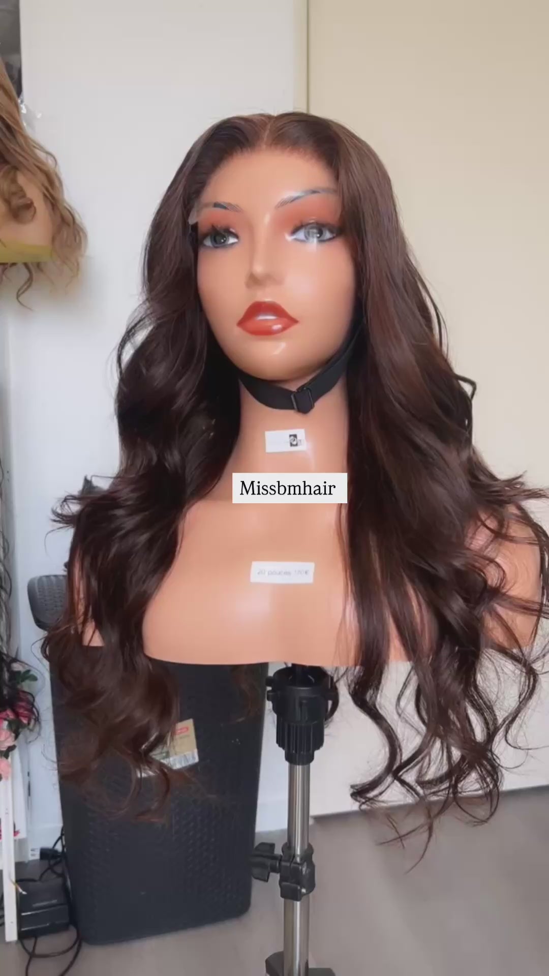 Perruque cheveux humains vierges -marrons glueless