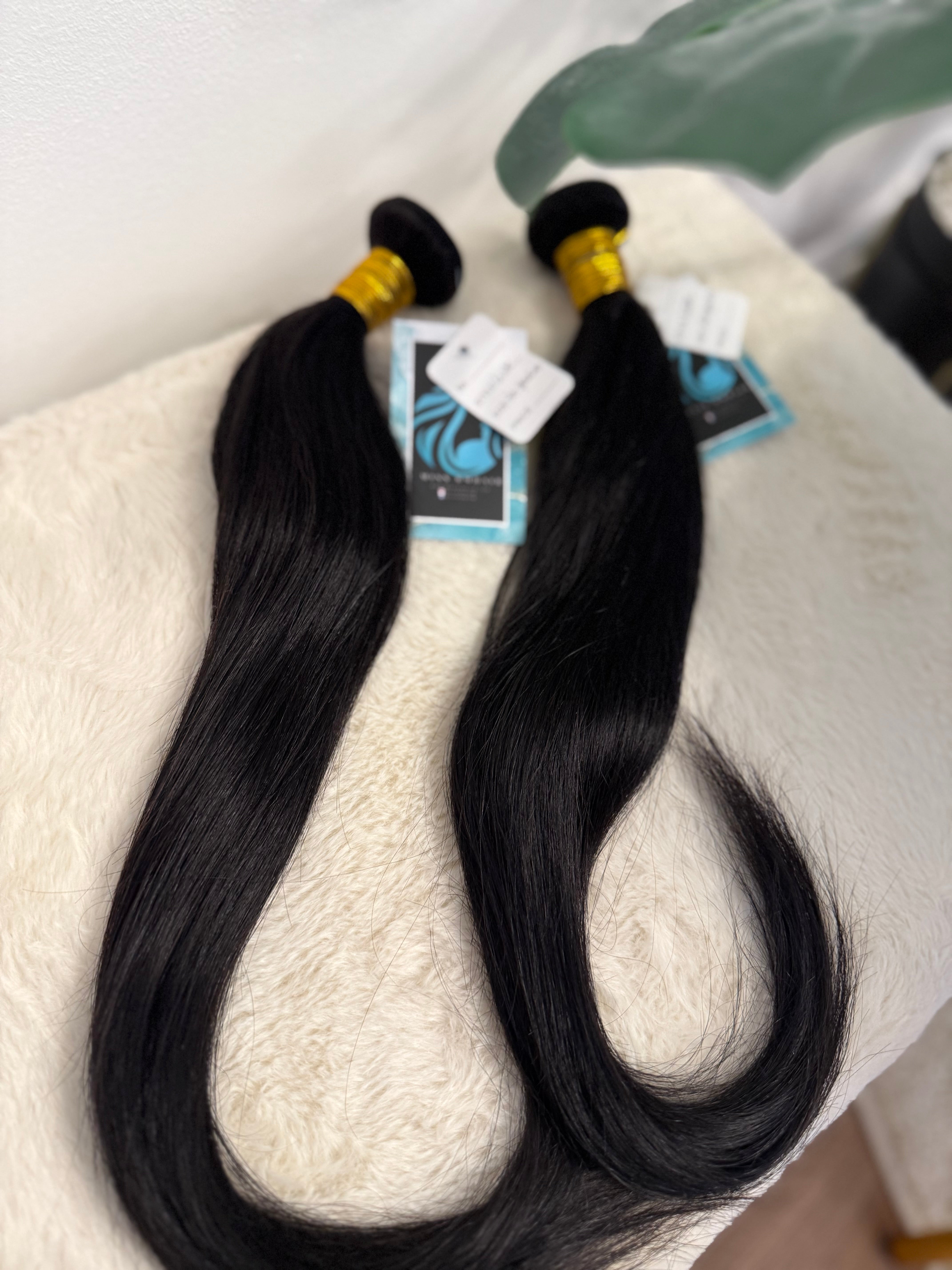 Tissage premium en cheveux humains.